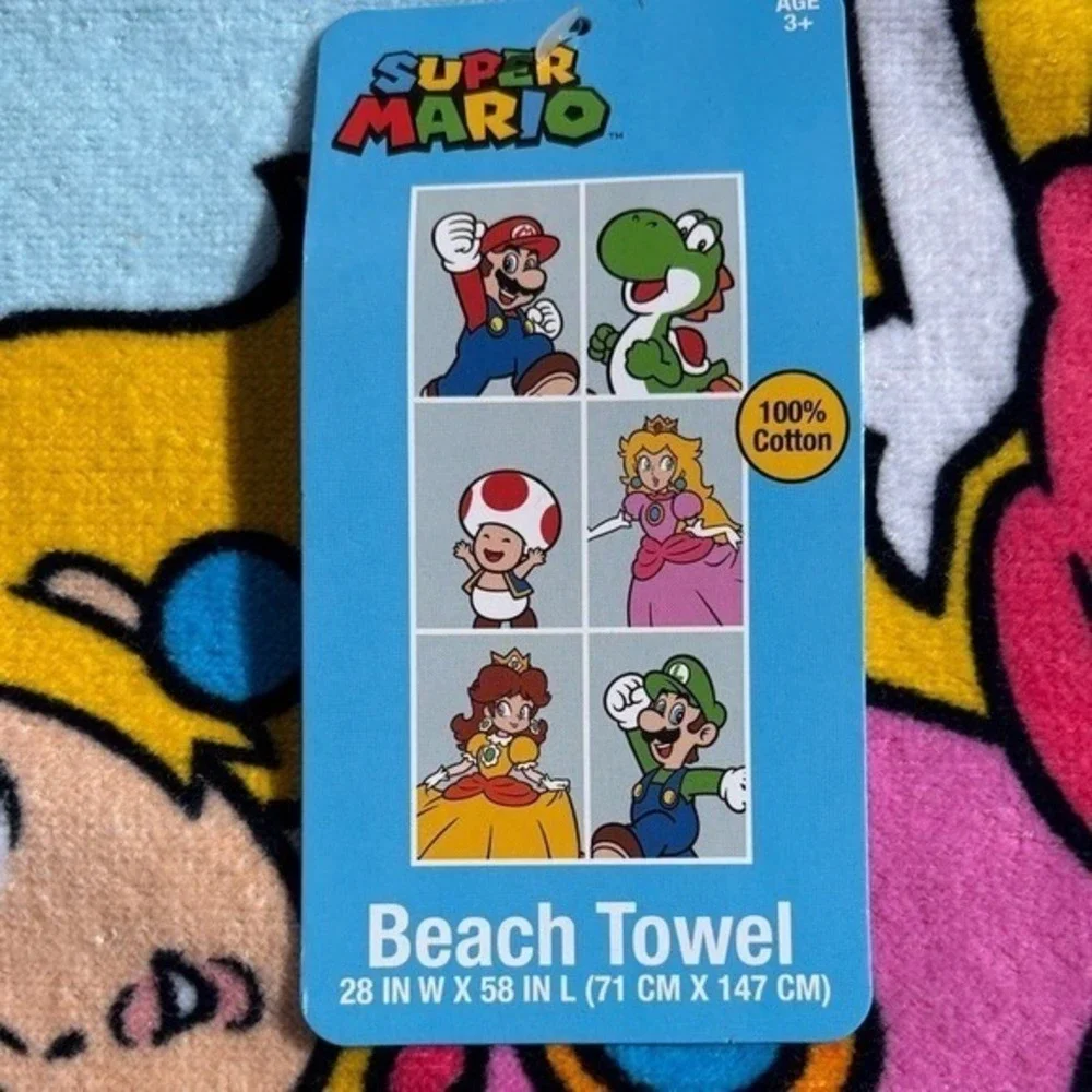 Super Mario Character Printed Beach Towel: Yoshi, Princess Peach, Toad 28